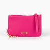 Mia Card Holder - Fuchsia, Pebbled Faux Leather: One-size