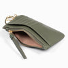 Mia Card Holder - Khaki, Pebbled Faux Leather: One-size