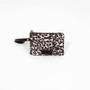 Iris Wristlet Purse - Cream Leopard Print, Nylon/PU: One-size