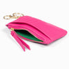 Mia Card Holder - Fuchsia, Pebbled Faux Leather: One-size