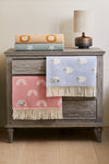 Baby Blanket Pink Blue or Camel Merino Wool super soft