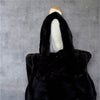 Black Faux Fur Tote Bag