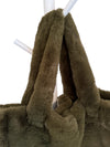 Khaki Faux Fur Tote Bag