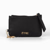 Mia Card Holder - Black, Pebbled Faux Leather: One-size