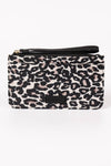 Passport Holder Clutch Wallet - Cream Leopard Print, Nylon: One-size