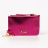 Mia Card Holder - Hot Pink, Pebbled Faux Leather: One-size