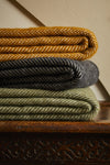 Throw Fishbone Design English Mustard