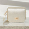 Compact handbag in grained Italian leather- Gold