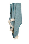 Recycled Wool throw - Turquoise blue